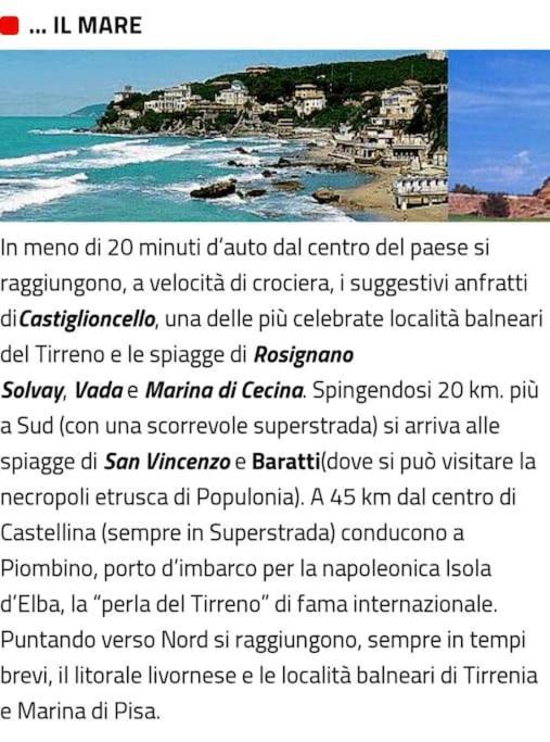 Appartamento Bellavista Castellina Marittima Bagian luar foto